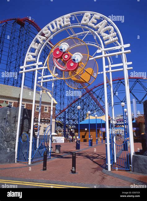 Entrance to Blackpool Pleasure Beach, Blackpool, Lancashire, England ...