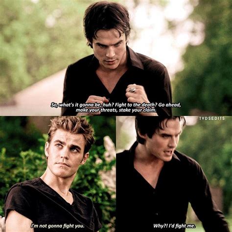 Don't ruin his pretty face stefan | Vampire diaries funny, Vampire ...