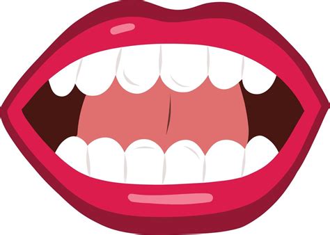 Talking Mouth Comic Expression. Red Lips. 9727412 Vector Art at Vecteezy