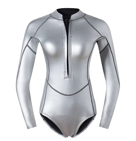 Women's Shorty Wetsuit One Piece Long Sleeve Front Zip 2mm Neoprene-in ...