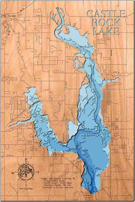 Castle Rock Lake in Juneau and Adams Counties, WI – Horn Dog Maps