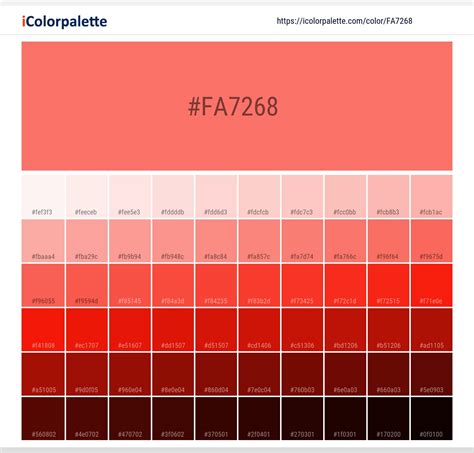 Color space information #fa7268 | Pantone 16-1546 Tpx Living Coral ...