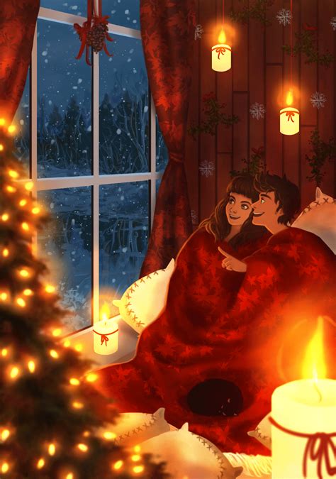 🎄Love you🎄 | Dreamy art, Cute couple art, Animated love images