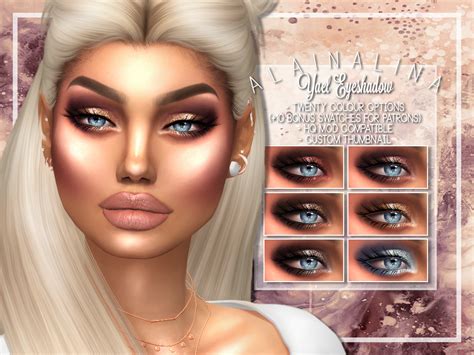 sims 4 cc // custom content makeup eyeshadow glitter // #sims4cc # ...