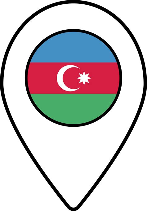 Azerbaijan flag map pin navigation icon. 22121285 PNG