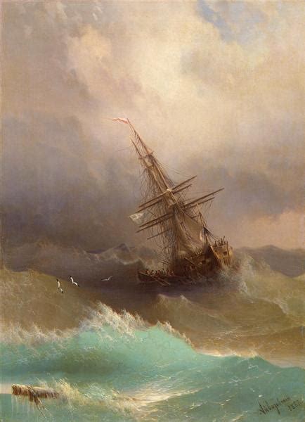 Ship in the Stormy Sea, 1887 - Ivan Aivazovsky - WikiArt.org