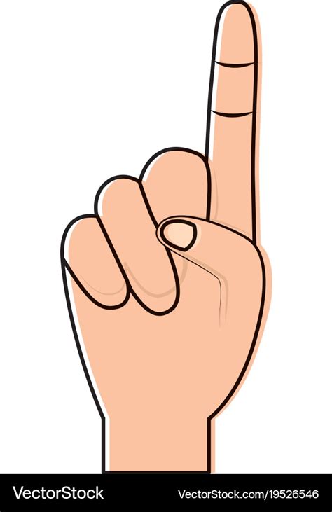 One finger up hand gesture icon image Royalty Free Vector