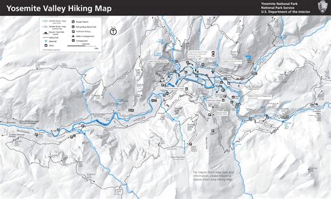 Yosemite Valley hiking map - Ontheworldmap.com