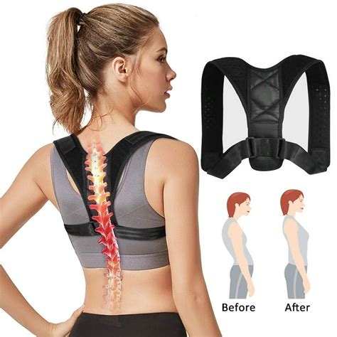 Adjustable Posture Corrector Back Shoulder Support Correct Brace Belt ...