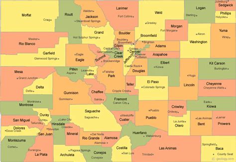 Colorado Counties Map With Cities - Kasey Matelda