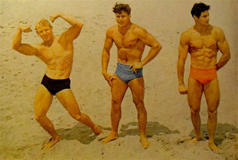 1950s Muscle Men On Beach In Swim Trunks Bodybuilding B | Flickr