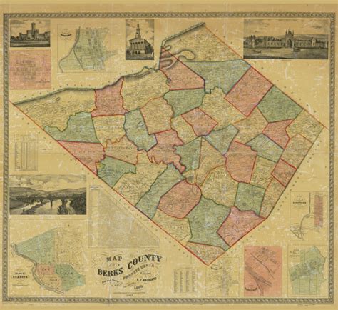 1860 Map of Berks County Pa Reading Lebanon Valley Railroad | Etsy