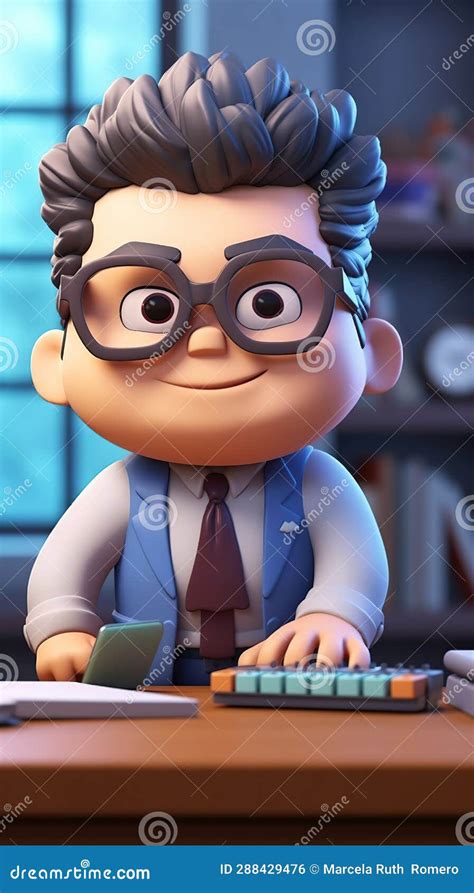 Smiling Businessman Character at Office. AI Generated Stock Photo ...