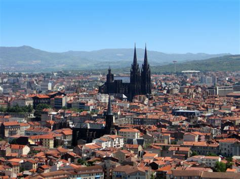 The highly distinctive Clermont-Ferrand Cathedral in France is a Gothic ...