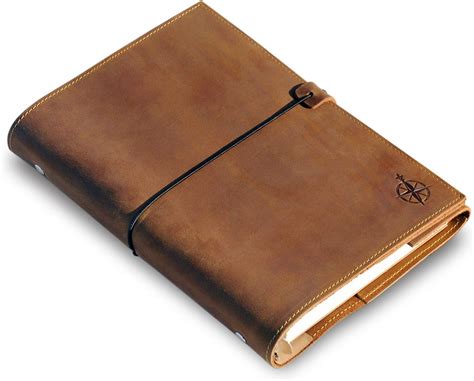 Buy Refillable A5 Leather Binder Journal - 6 Ring Binder Organizer with ...