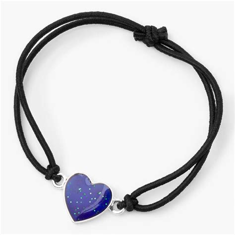 Heart Mood Bracelet - Black | Claire's US