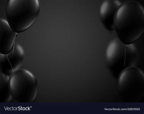 Black holiday background with balloons holiday Vector Image