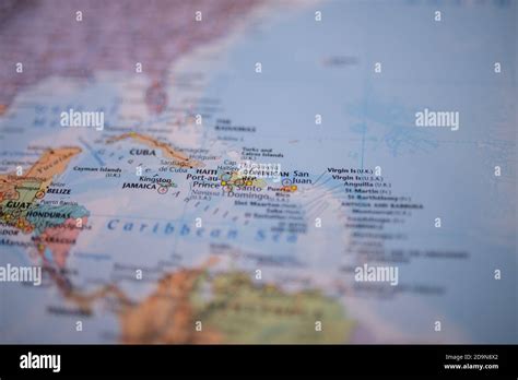 The Dominican Republic on a colorful and blurry map of the Lucayan ...