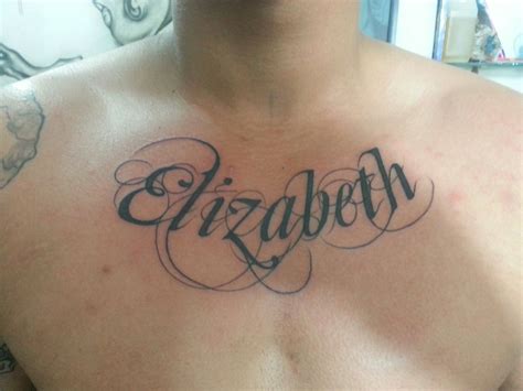 Chest Name Tattoo Ideas - Design Talk