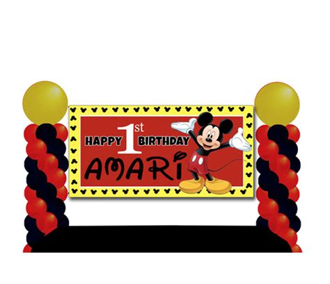 Mickey Mouse Birthday Banner made at The Brat Shack Party Store, NY