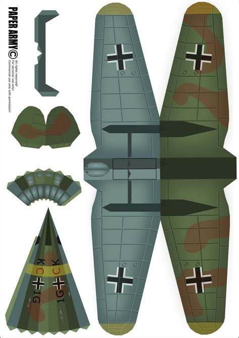 Heinkel He 111 Paper Model Kit - WW2 Paper Plane Template