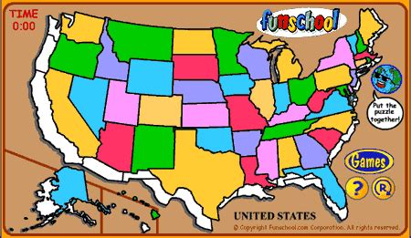 United States Puzzle | Free Online Games | US Geography | Map - Page 1