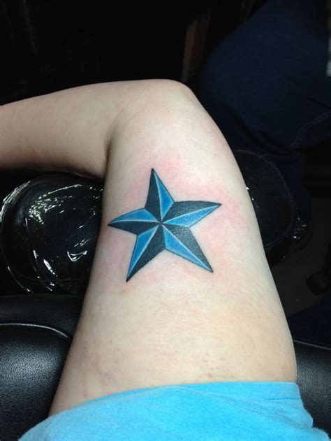 Black and blue nautical star. Newest addition. | Nautical star tattoos ...