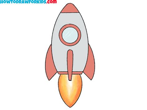 How to Draw a Rocket Ship - Easy Drawing Tutorial For Kids