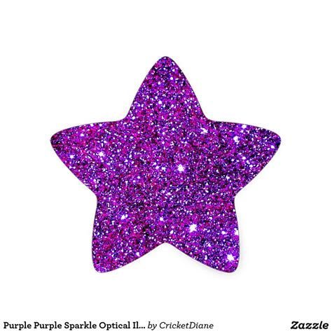 Purple Purple Sparkle Optical Illusion Art Star Sticker | Zazzle ...