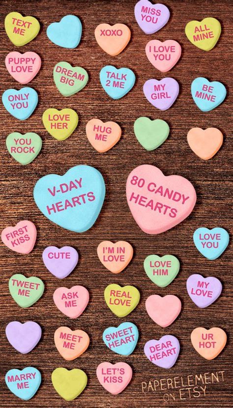 Printable Candy Heart Phrases