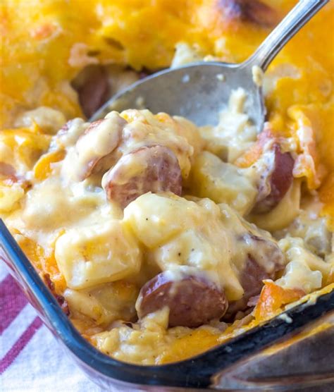 Cheesy Potato & Smoked Sausage Casserole