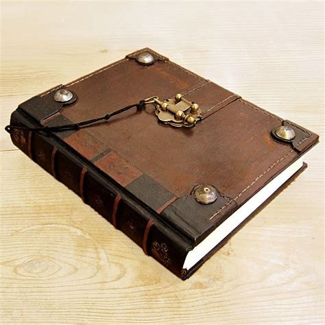 The Book, Brown Vintage Leather Journal with Lock | Vintage leather ...