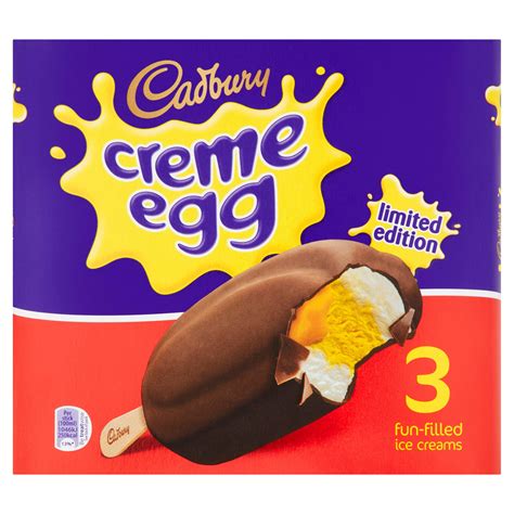 Cadbury Creme Egg Ice Cream 3 x 100ml | Ice Cream Cones, Sticks & Bars ...