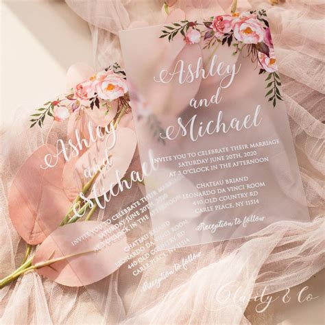 ️ 30 Best Acrylic Wedding Invitation Ideas - Hi Miss Puff