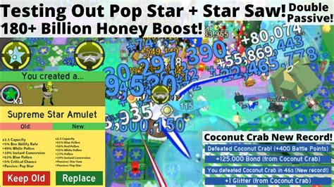 Testing Pop Star + Star Saw Double Passive! OP Boost and Coco Crab New ...