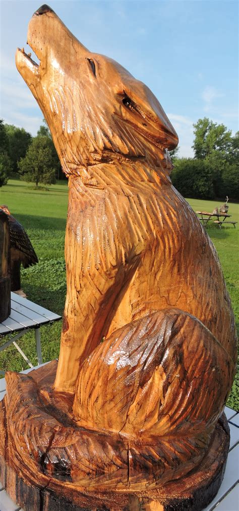 Wolf, Chainsaw Carving, Lawn Decoration, Chainsaw Art, Wood Statue ...