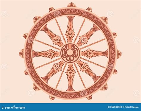 Konark Sun Temple Chariot Wheel Stock Vector - Illustration of font ...