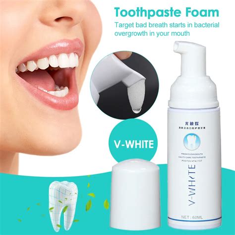 V WHITE Teeth Whitening Toothpaste 60ml Toothpaste Whitening Foam ...