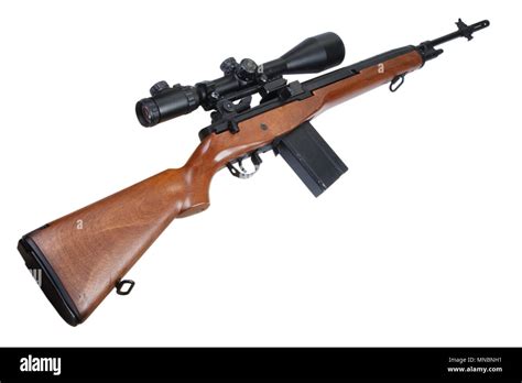 M14 sniper rifle isolated Stock Photo - Alamy