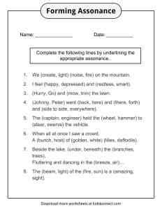 Assonance Examples, Definition and Worksheets | KidsKonnect