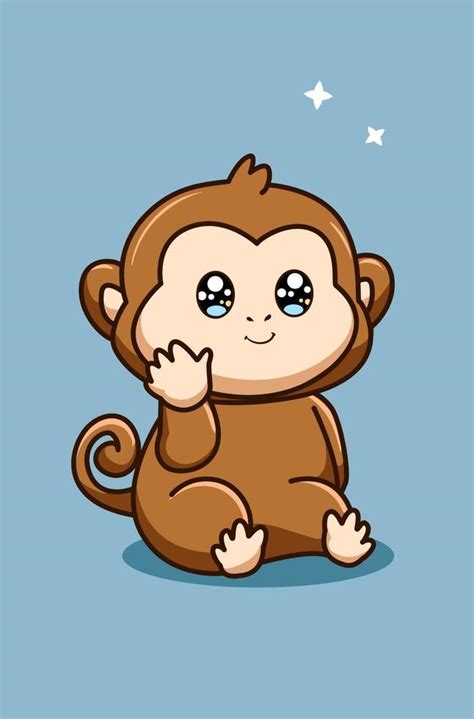 a cute and funny monkey animal cartoon illustration 2156887 Vector Art ...