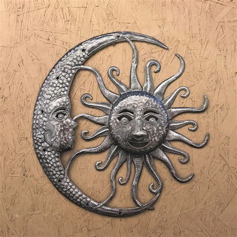 Handmade Sun & Moon Wall Art – Walnut & Wool