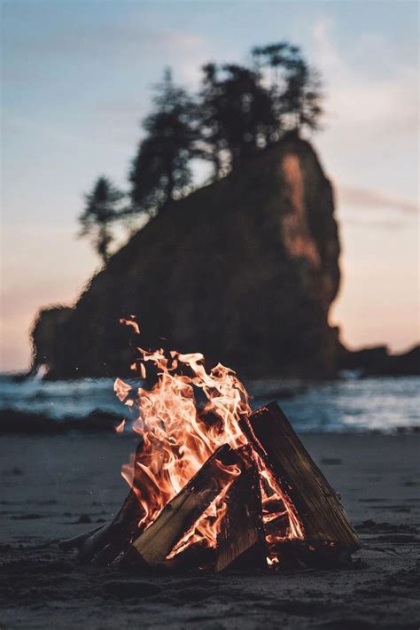 camp fire on the beach | Photography, Nature, Outdoor