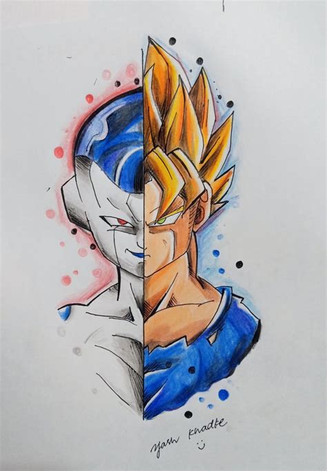 goku vs Frieza drawing | Drawings, Goku vs frieza, Goku drawing