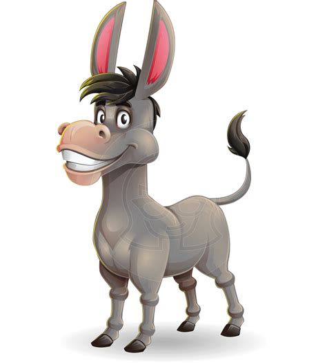 Funny Donkey Cartoon Character Vector Cartoon Character | GraphicMama