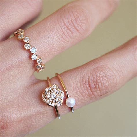 CZ Bezel Cluster Rose Gold Wedding Ring Sterling Silver - kellinsilver.com