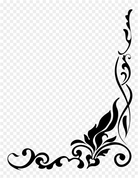 Clipart Borders - Black And White Floral Border Png - Free Transparent ...