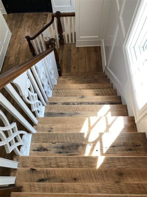 Original Face Skip Planed White Oak Stair Treads - Southend Reclaimed