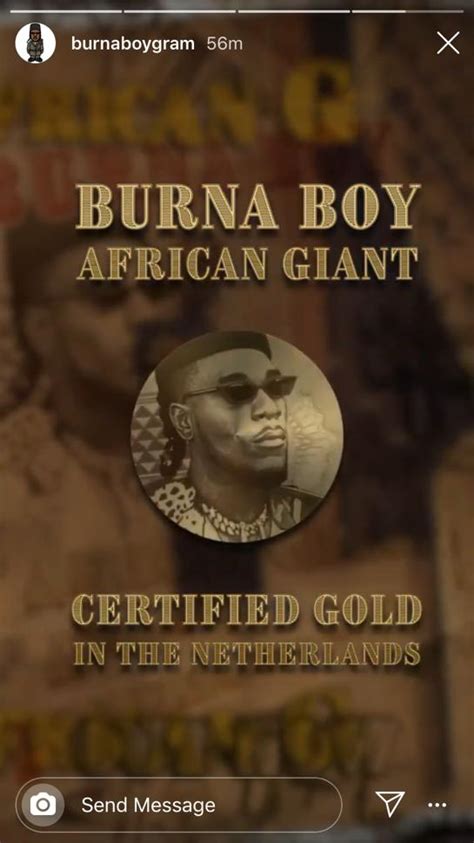 Burna Boy’s Album," African Giant" Get Gold Certification In Netherland