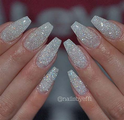 Silver Glitter Nails